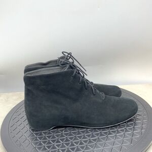 Camper Boots Women 41 Size 10 Shoes Black Suede Ankle Booties Tie Serena